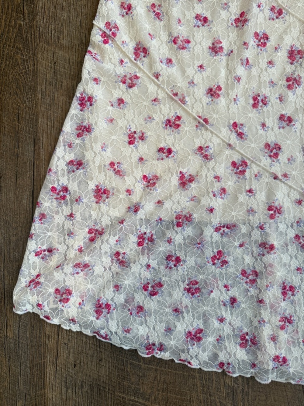 NWT Art Class Girls Floral Asymmetrical Pink Lace Midi Skirt Size Large 10/12 - Picture 5 of 11